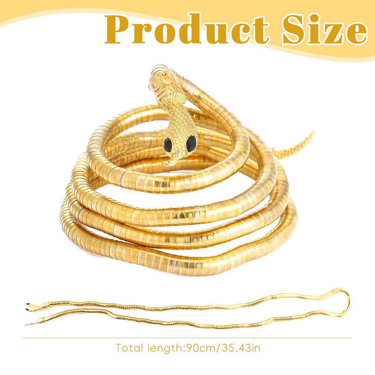 ZIBUYU Flexible Bendable Bracelet for Women featuring 35.4 in serpent design and golden finish