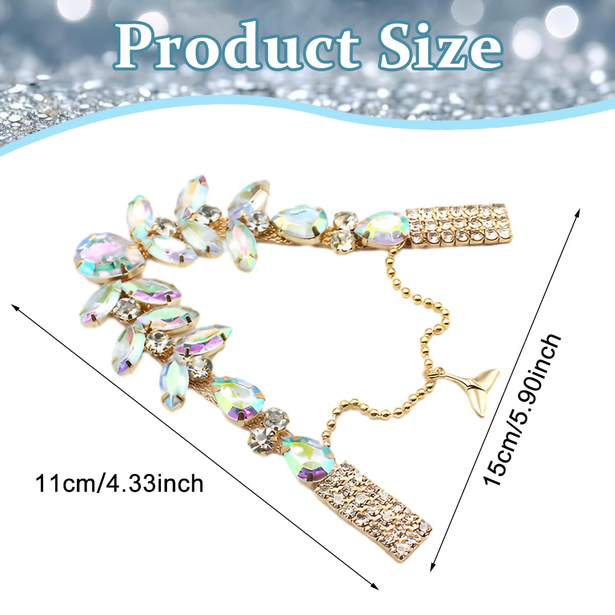 HASTHIP® Flip Flop Slippers Shoes Charms Accessories Metal Glitter Rhinestone Decoration Charm DIY Luxury Jewelry Charm for Women Girls Flip Flop