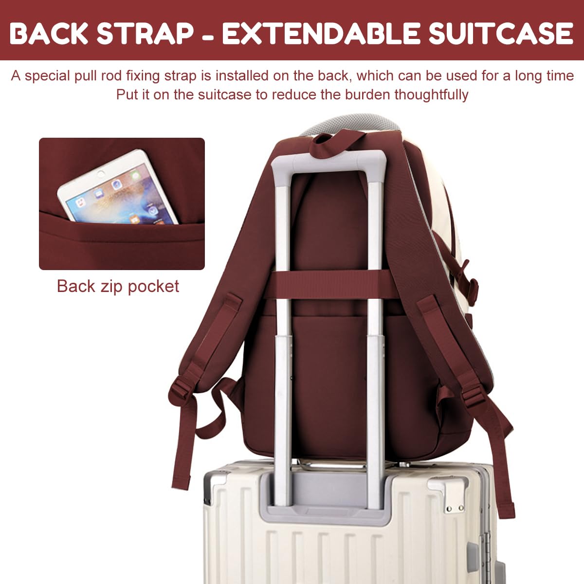 PALAY Girls Backpack for School and Travel with Multi Compartments and Small Zipper Pouch featuring Red Nylon Design | Comfortable Padded Straps