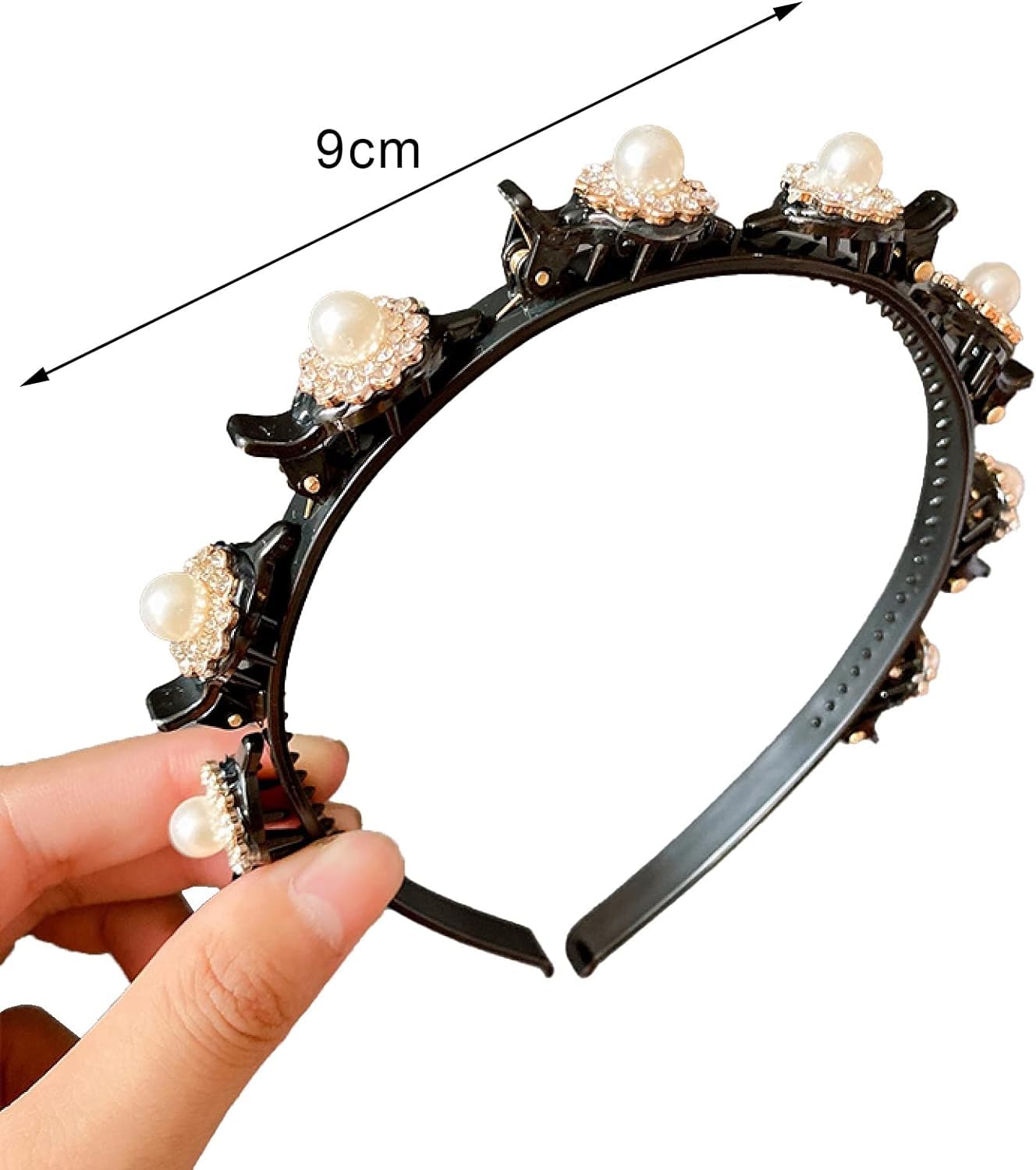 Zibuyu Headband for Women featuring 8 Pearl Floral Claw Clips for Secure Elegant Styling
