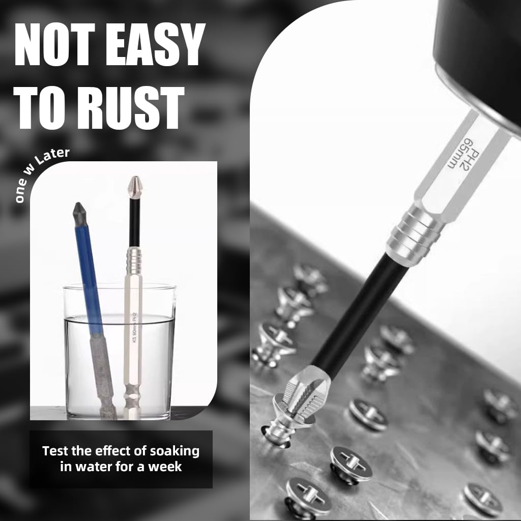 Serplex Electric Screwdriver Drill Bit Set 9 Pcs with Magnetic Phillips Head and Anti Slip Design