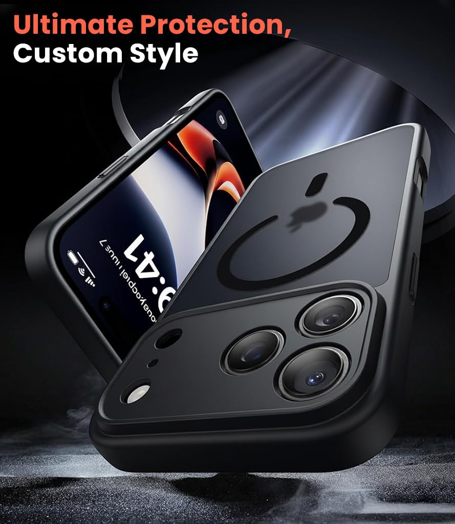 ZORBES iPhone 17 Pro Case with Magnetic Ring and Matte Semi Transparent TPU Design | Enhanced Camera Lens and Anti Scratch Protection