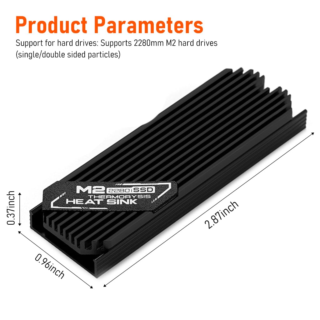 ZORBES M.2 SSD NVMe Heat Sink for 2280 Drives featuring Double Side Cooling and Aluminum Body | 3 PCS with Thermal Pads