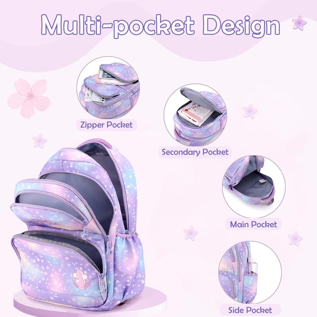 Climberty School Bag for Girls featuring 6 Wheels and Detachable Trolley Stand | Ages 7–12