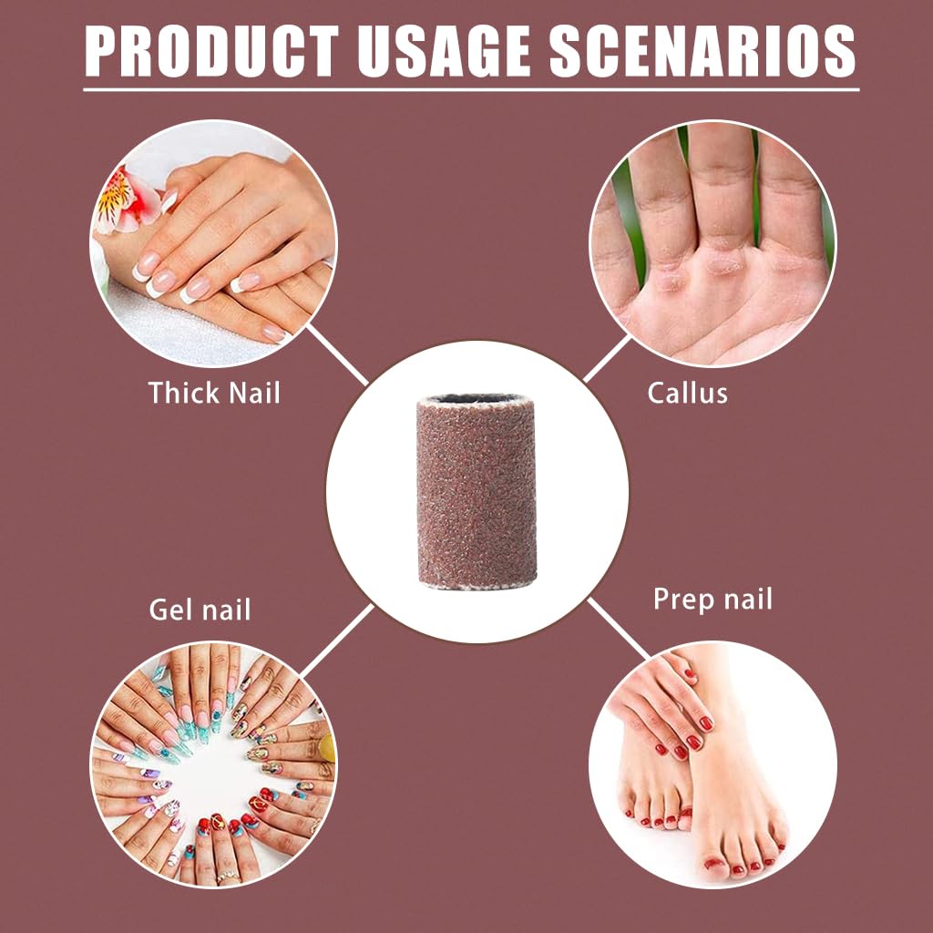 Verilux Sanding Bands 50pcs 180 Grit for Nail Drill with 3/32 Shank | Manicure Pedicure