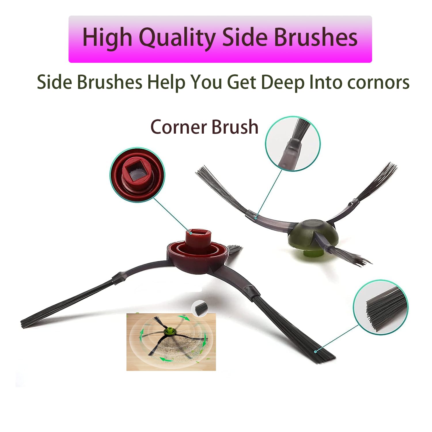 Verilux Replacement Accessories for Ecovacs Deebot N10 OZMO T8 T9 PRO AIVI | 3 pcs set with main brush side brushes filters and mop pads