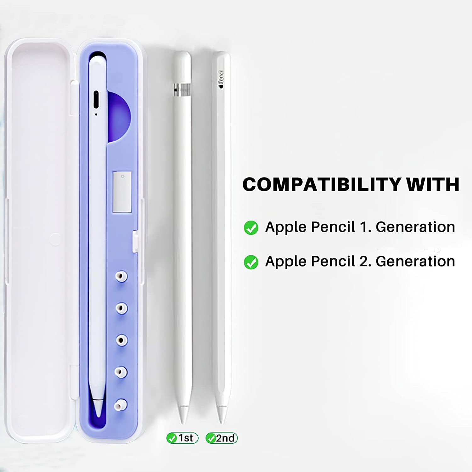 ZORBES Protective Pencil Case for Apple Pencil with Anti Slip Silicone Base and 190×19.5×33 mm Storage | ABS Shell for Secure Stylus Carrying
