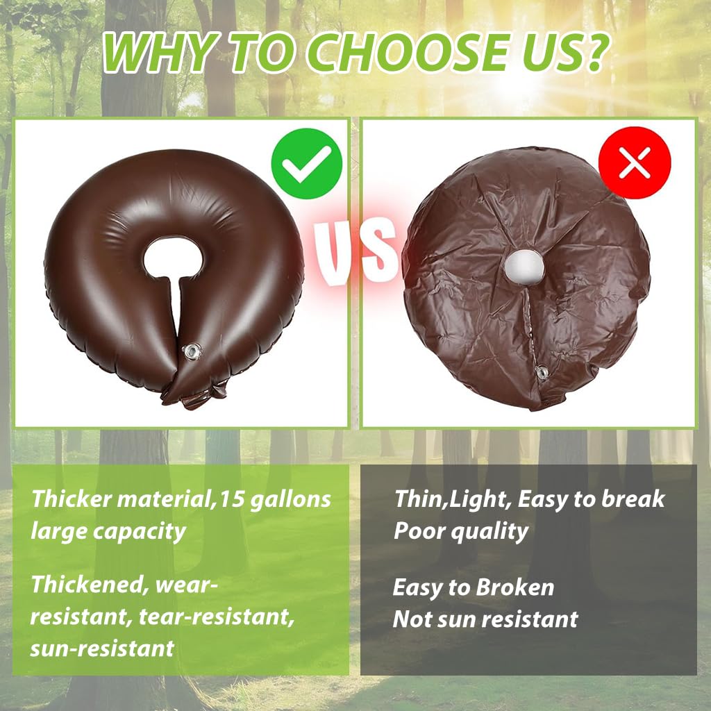 HASTHIP Tree Watering Ring Bag for Root Hydration with Slow Release Valve 10 Gallon PVC