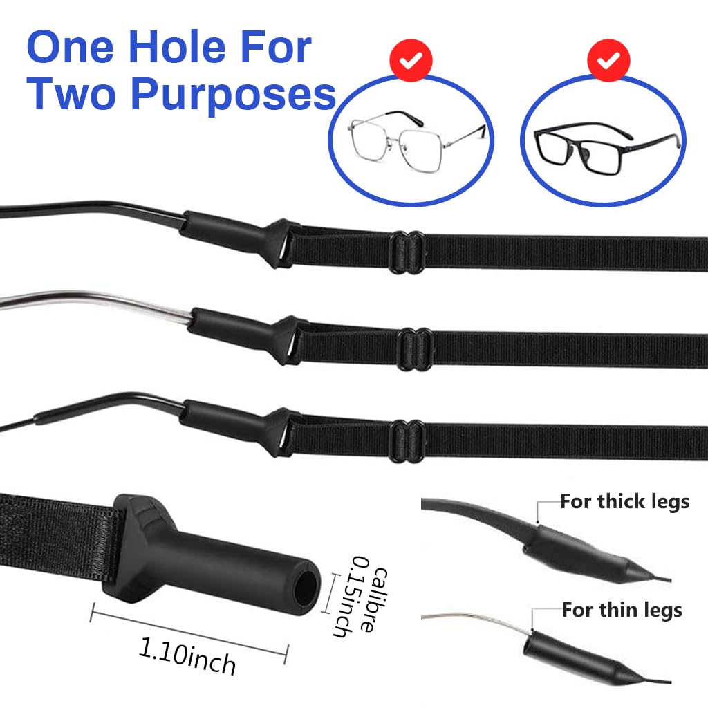 HASTHIP® 3pcs Kids Specs Holder Adjustable Eye Glasses Straps Spectacle Chain Elastic Anti-slip Specs Holder Strap No Tail Eyewear Retainer for Kids Children