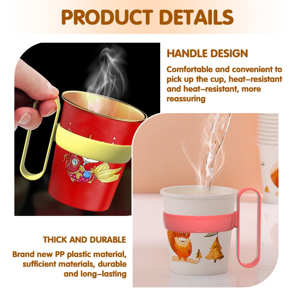 Silicone Cup Rings for Paper Cups featuring Loop Handles and 2.6 in Non Slip Grip | 10 Pcs