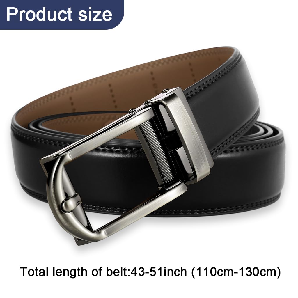 GUSTAVE Belts for Men for Formal and Casual Wear with Auto Lock Buckle 43 51in Genuine Leather | Gift Box