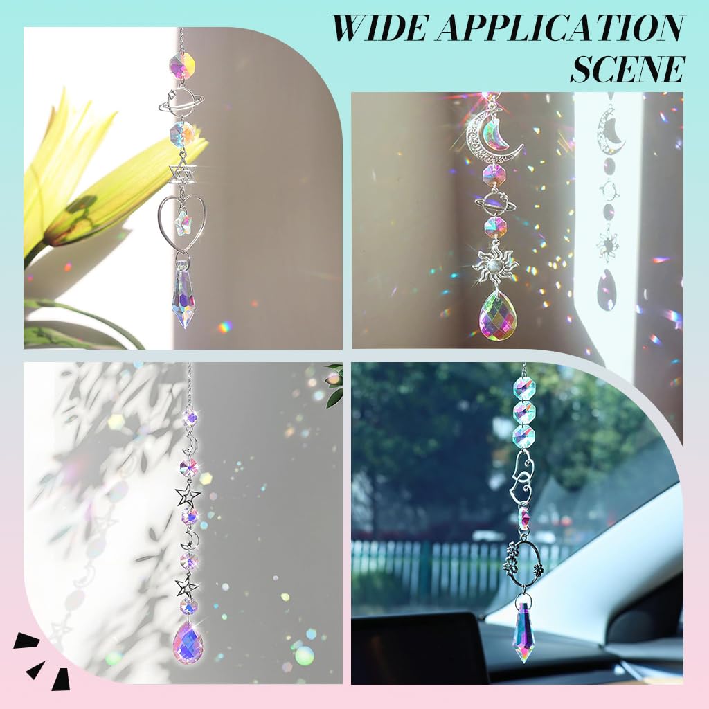 HASTHIP Flower Pot Trellis Set for Indoor Planters with 5.5 in Suncatcher Centerpiece | Golden Stainless Steel Ornaments