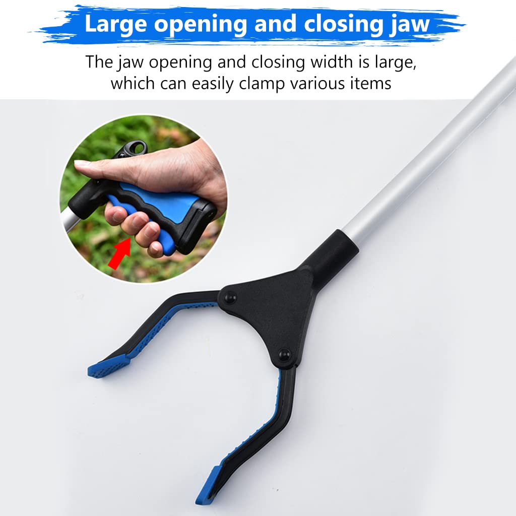 HASTHIP Litter Picker for Rubbish Collection with 80cm Foldable Arm and 360° Rotatable Claw | Aluminum Alloy Grabber for Elderly