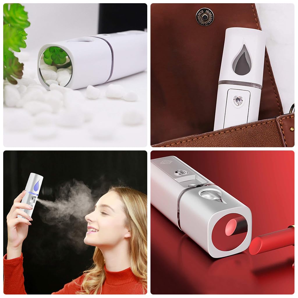 ZIBUYU USB Nano Mist Sprayer for Facial Moisturizing with 20ml Tank and 550mAh Rechargeable Battery