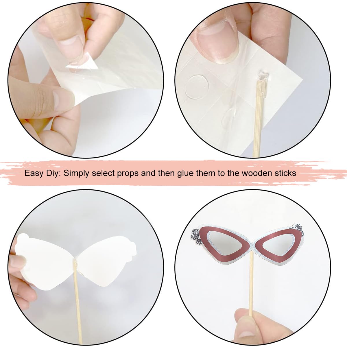 HASTHIP Bride to Be Decoration Set Combo, Bachelorette Party Supplies Room Decor, Include Photo Booth Frame, 24 Photo Props, Cardboards and Dot Stickers Kit for Bridal Shower Decorations