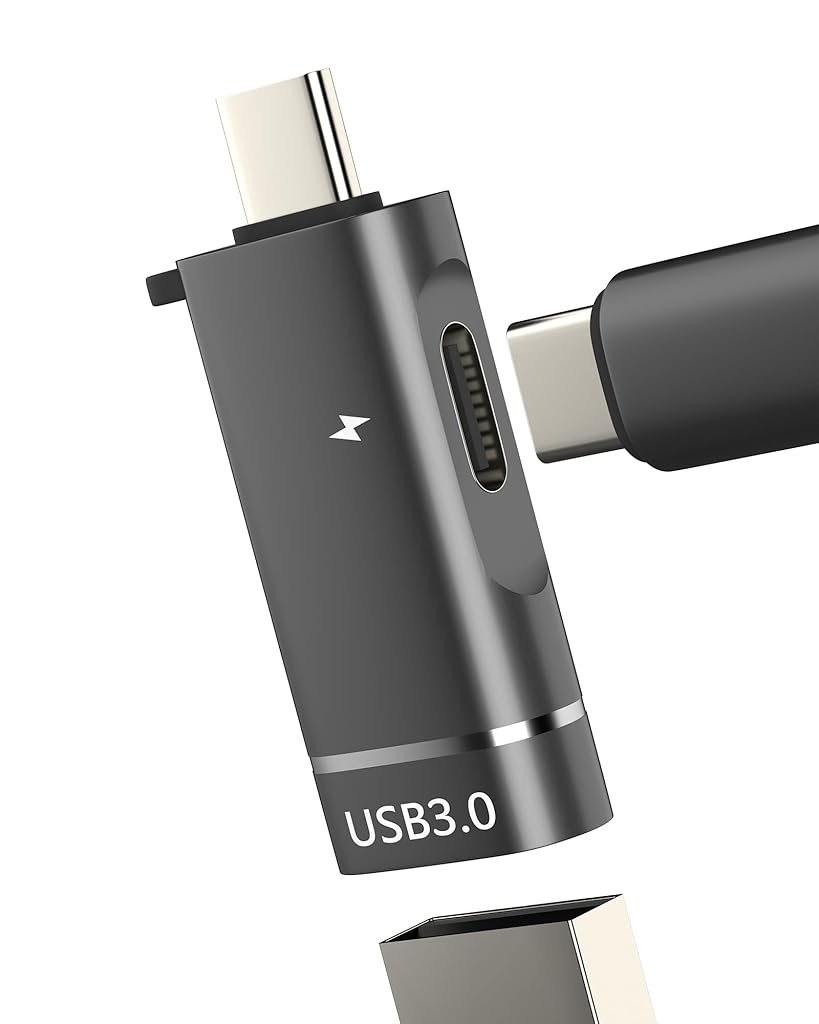Verilux® 2-in-1 USB 3.0 to USB-C Adapter,Aluminum Alloy High Speed Dat ...