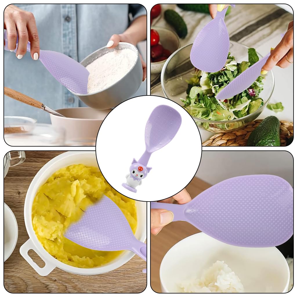 Supvox Rice Paddle for Easy Serving with Suction Cup Base and Non Stick Food Grade Design