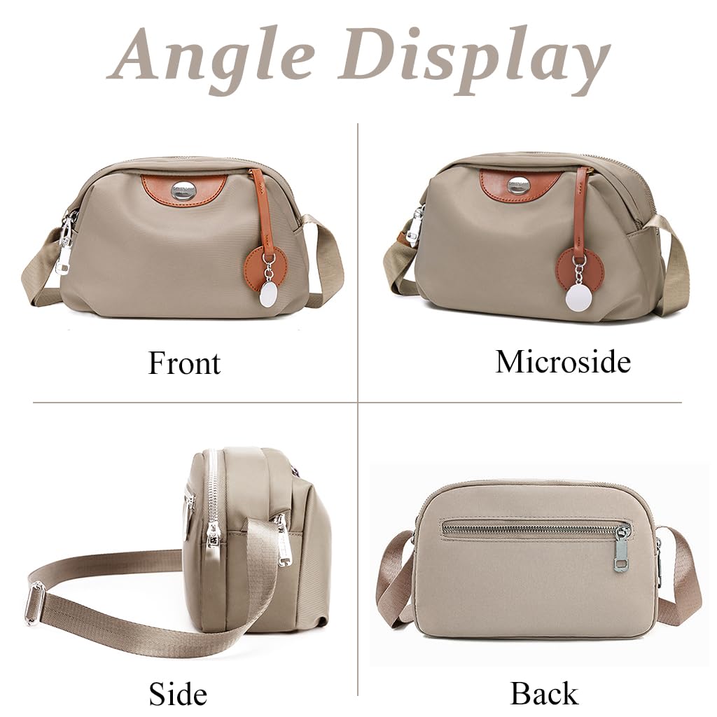 PALAY Crossbody Bag for Daily Use with Double Layer Zipper and Waterproof Nylon Material