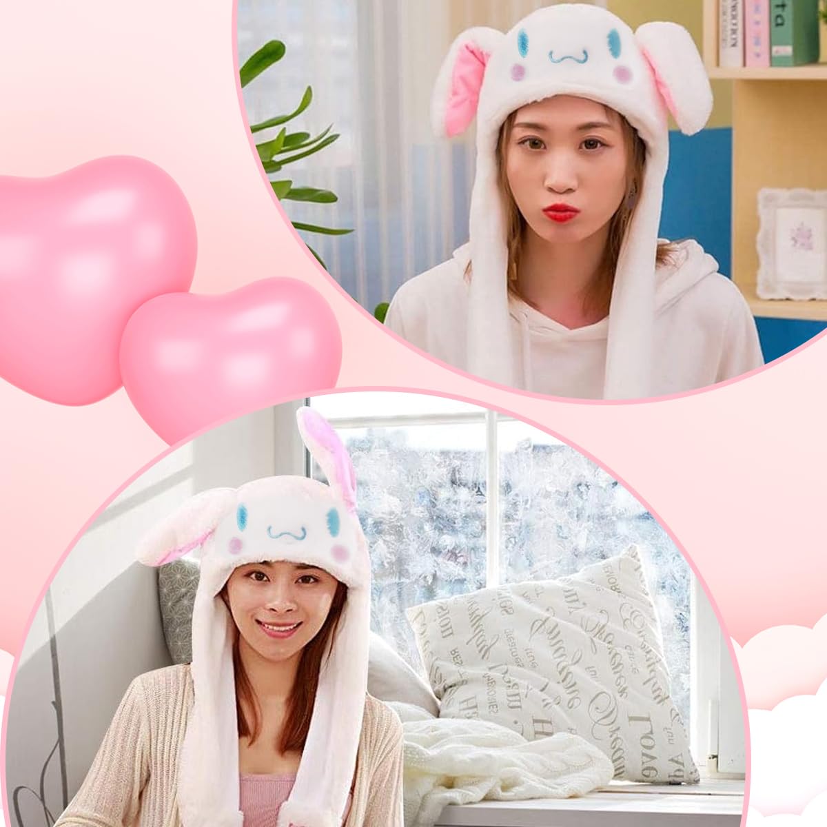 Zibuyu Ear Moving Jumping Hat featuring Cinnamoroll Plush with Fluffy Blue Design for Girls