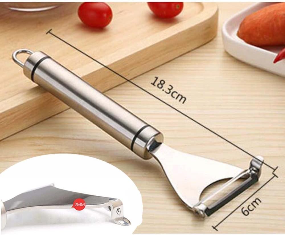 ZIBUYU® Kitchen Peeler Swivel Stainless Steel Blade Fruit Peeler Vegetable Peeler Straight Handle Peeler with Hanging Loop