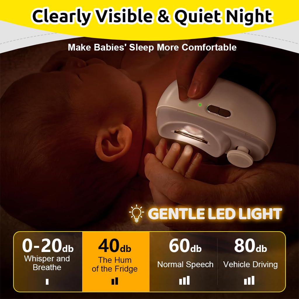 MAYCREATE Electric Nail Clipper with LED and 2 Speeds featuring USB Rechargeable 500mAh Battery