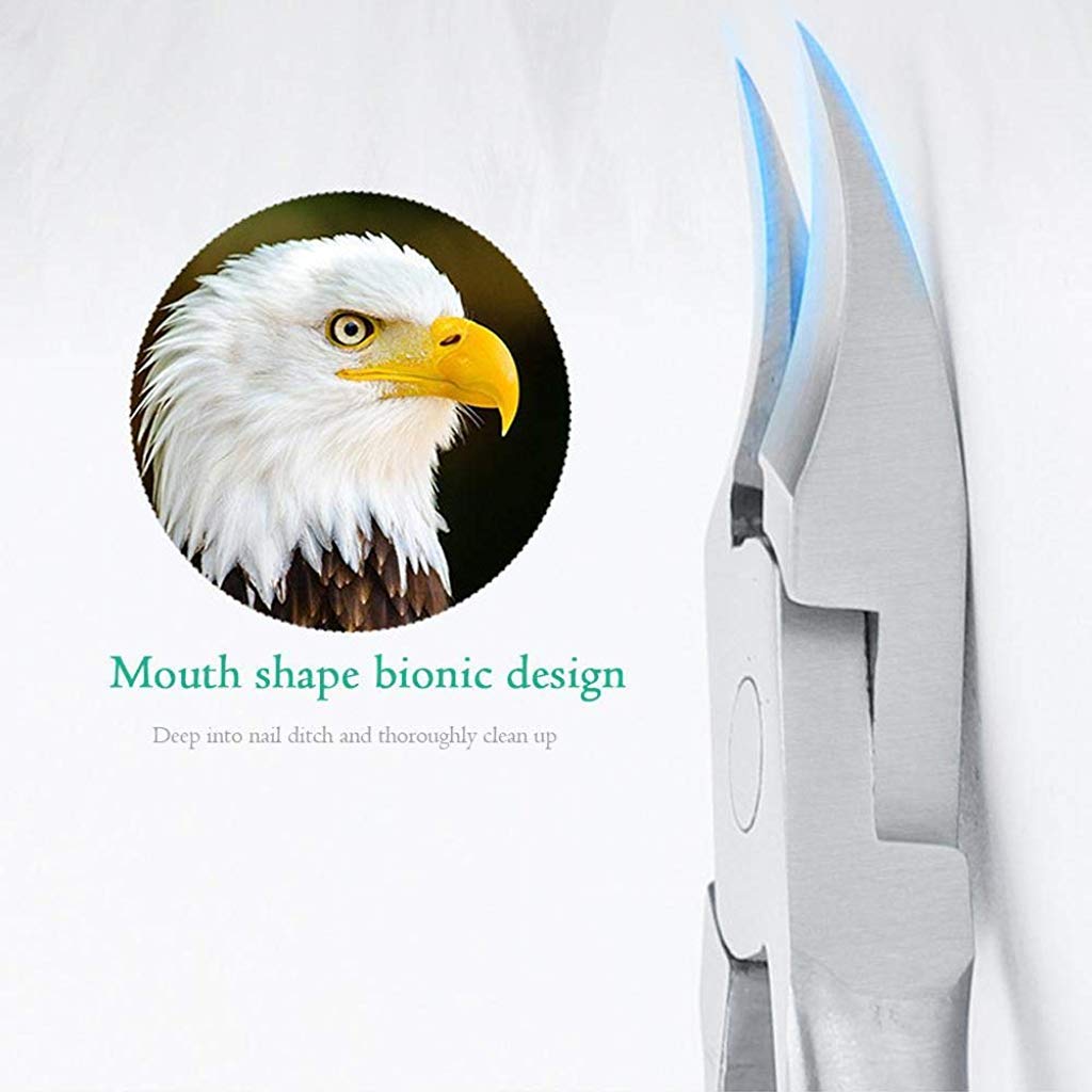 MAYCREATE Toe Nail Clipper for Ingrown or Thick Toenails with Double Spring and ABS Handle | 5PCS Stainless Steel Pedicure Kit