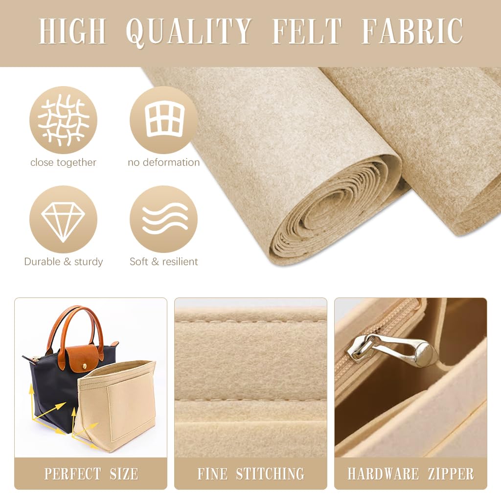 PALAY Makeup Organizer Pouch for Handbags with Multi Compartments and Zipper Pocket 26x20x13cm