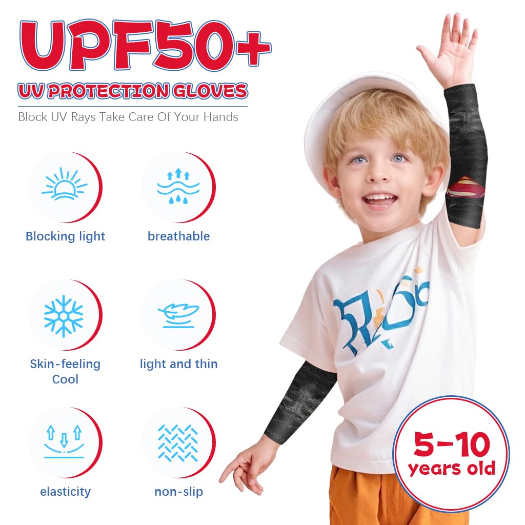 SNOWIE SOFT Cooling UV Protection Arm Sleeves for Kids 5–10 with Thumb Hole | Ice Silk UPF 50+