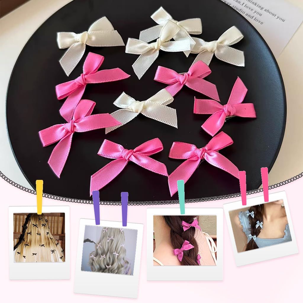 PALAY Hair Clips for Women featuring 50 pcs 1.57 in Satin Ribbon Bows | Cute Y2K Style