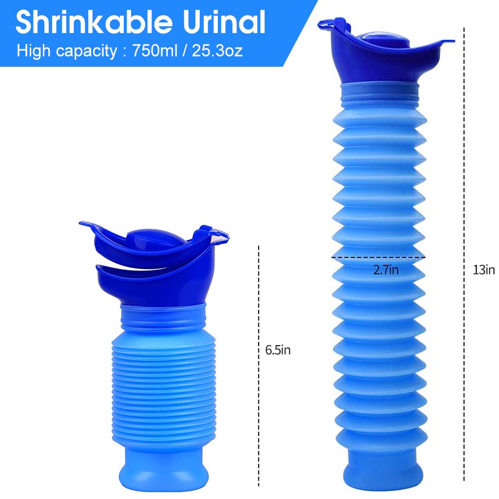 Proberos Portable Urinal for Travel and Camping with Leakproof Lid and 750 ml Capacity | Reusable PP Bottle for Men Women and Kids