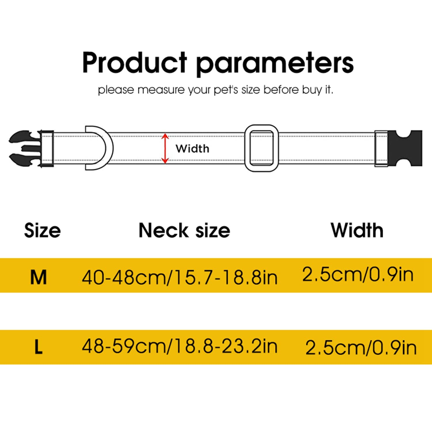 Qpets® Reflective Strong Dog Collar for Medium Large Dogs, Nylon Tactical Dogs Collar with Reflective Safety Strip Leash Ring, Dog Training Collar Quick Release Buckle(L, 18.9''-23.2'')