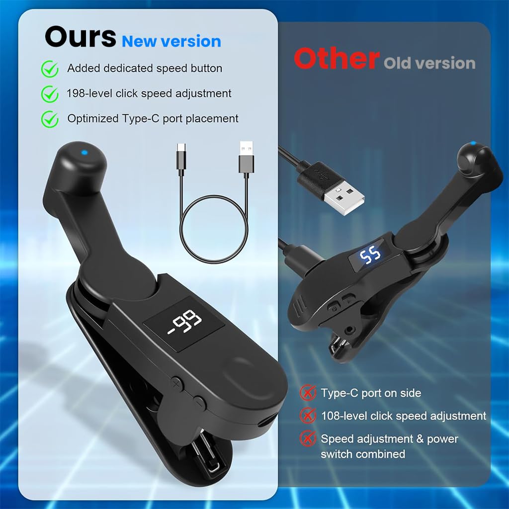 ZORBES USB Wired Auto Clicker for Phone and Tablet with 198 Speed Levels | Plug and Go Controller