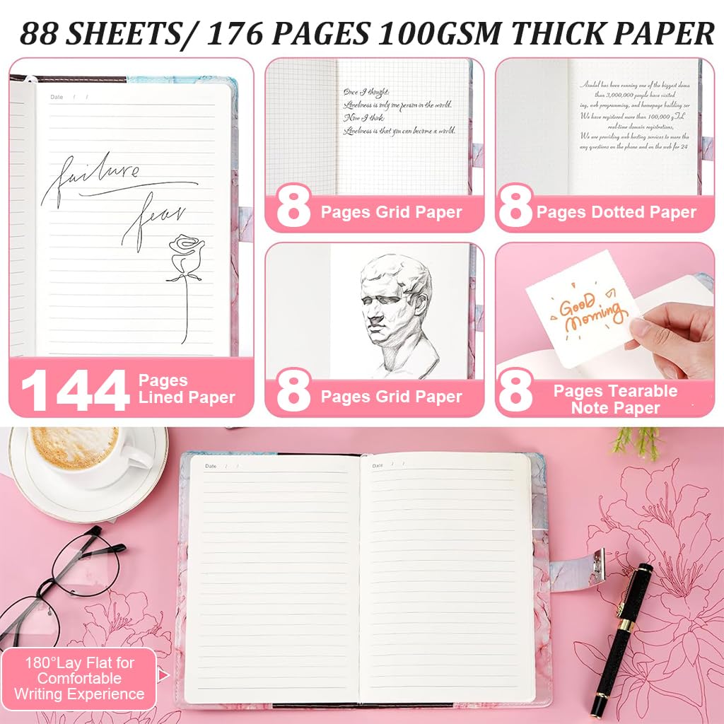 Climberty Diary With Lock for Girls featuring 3 Digit Password | Soft PU Leather A5 192 Pages