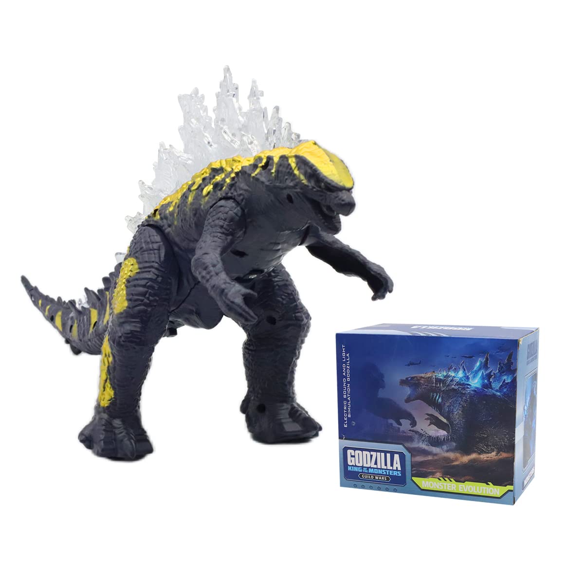 PATPAT Electric Godzilla Toy 14 in Model for Kids with Light Sound and Movable Tail | Vinyl Dinosaur Figure