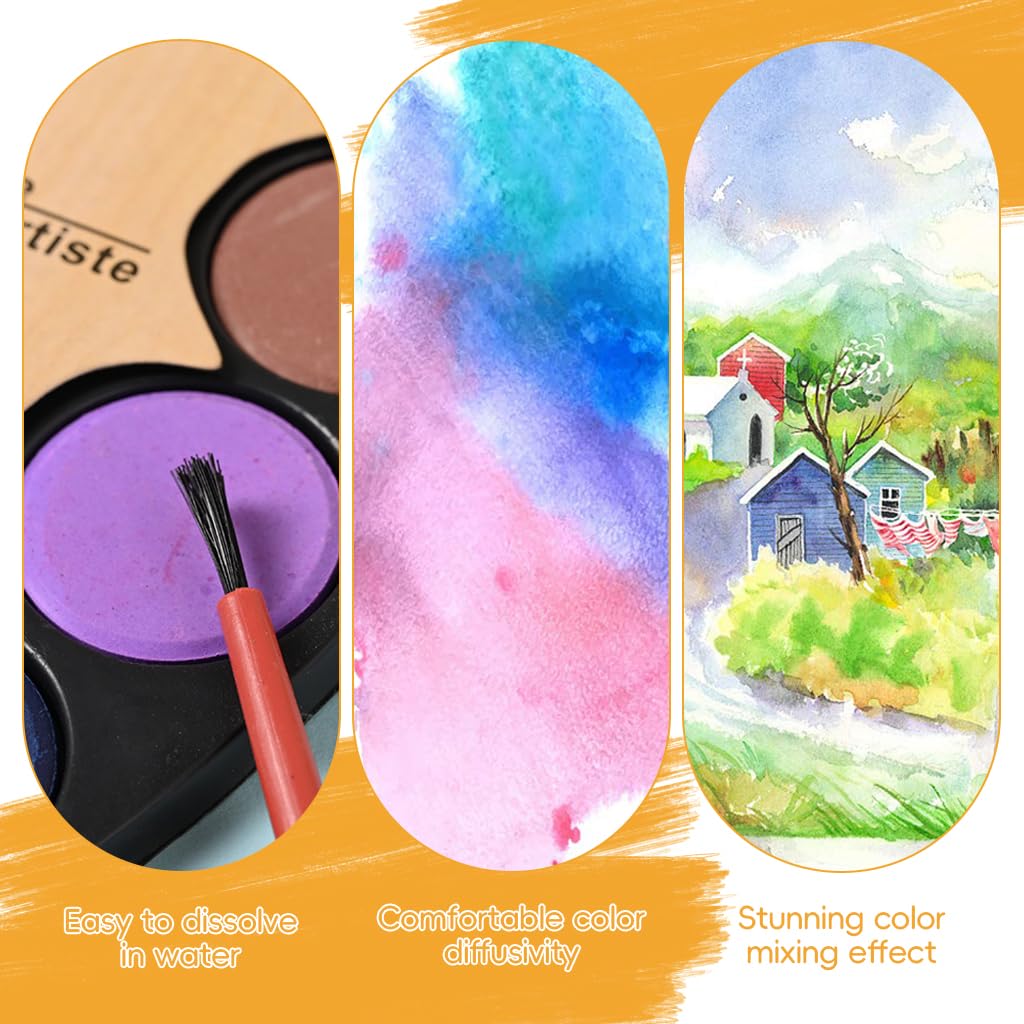 PATPAT Artist Palette for Kids with 12 Water Based Colors and Brush | Safe Non Toxic Set