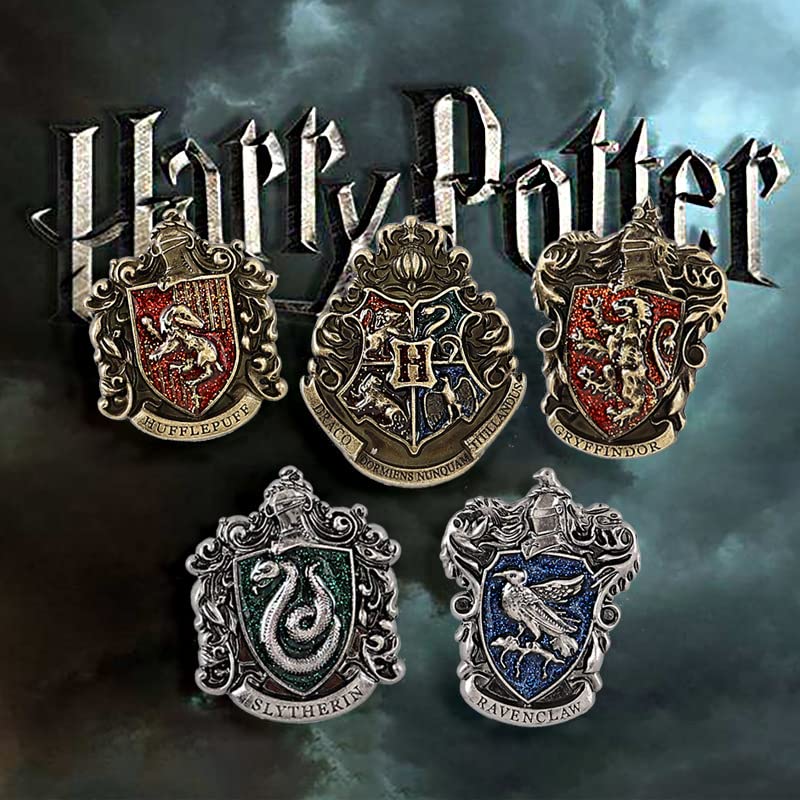 SANNIDHI Hogwarts Badge Brooch for Halloween Cosplay featuring Zinc Alloy | 2PCS Kids Gift