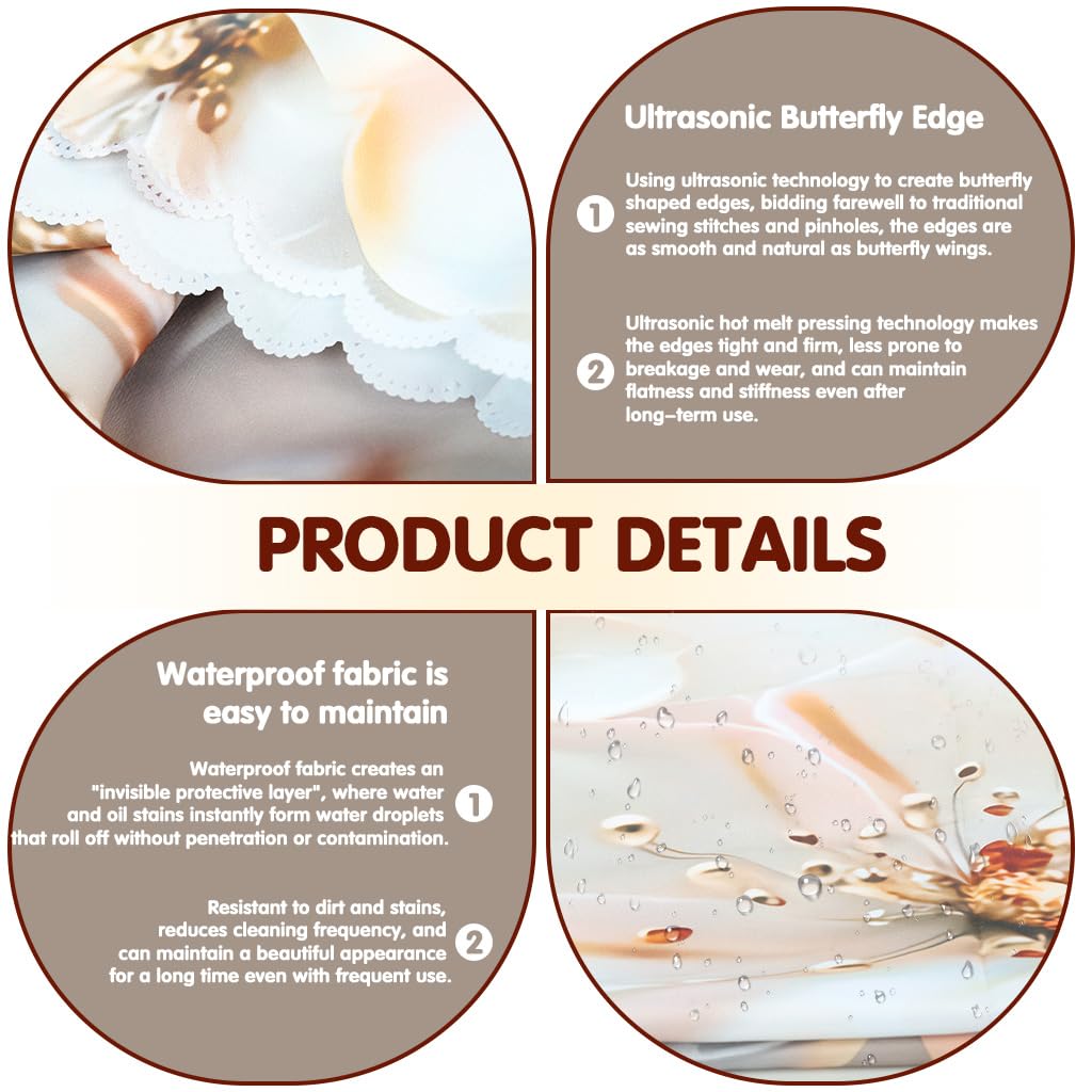 HASTHIP Dining Table Cover for 6 Seater featuring Ruffle Edge and 55x71 in Floral Print | Waterproof Reusable Tablecloth for Kitchen and Holiday Parties