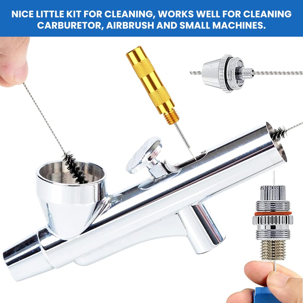 STHIRA Carburetor Cleaning Kit for Motorcycle with 43 Piece Set and Stainless Steel Tools | Includes Needles Brushes and Wrench