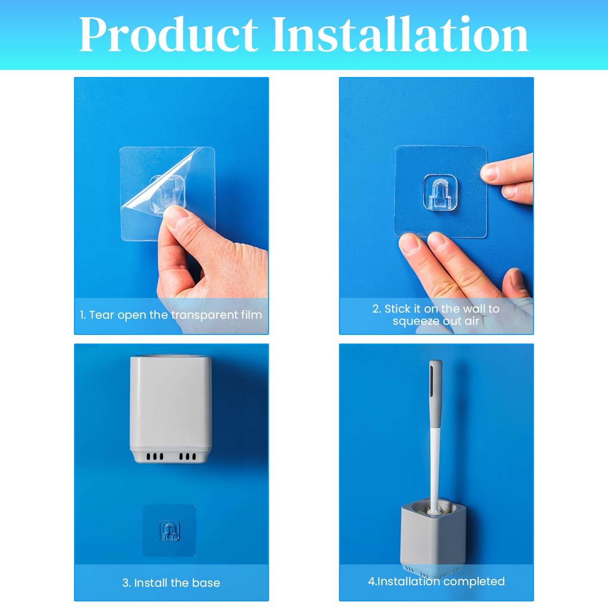 HASTHIP Toilet Cleaning Brush for Bathroom Deep Cleaning with Drip Holder and Nylon Bristles | Grey Plastic Scrubber