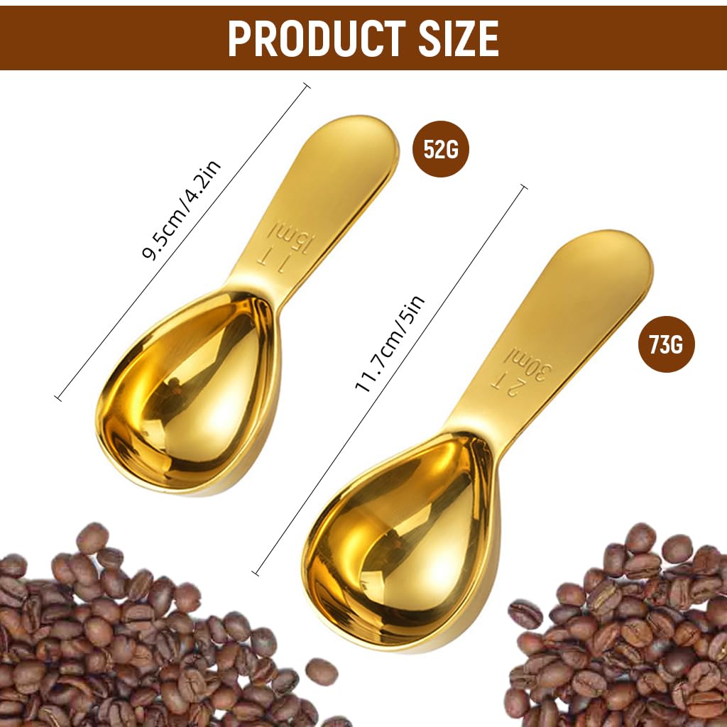 Supvox Measuring Spoons Set for Kitchen with Etched Marks 2 Pcs 15ml and 30ml Stainless Steel