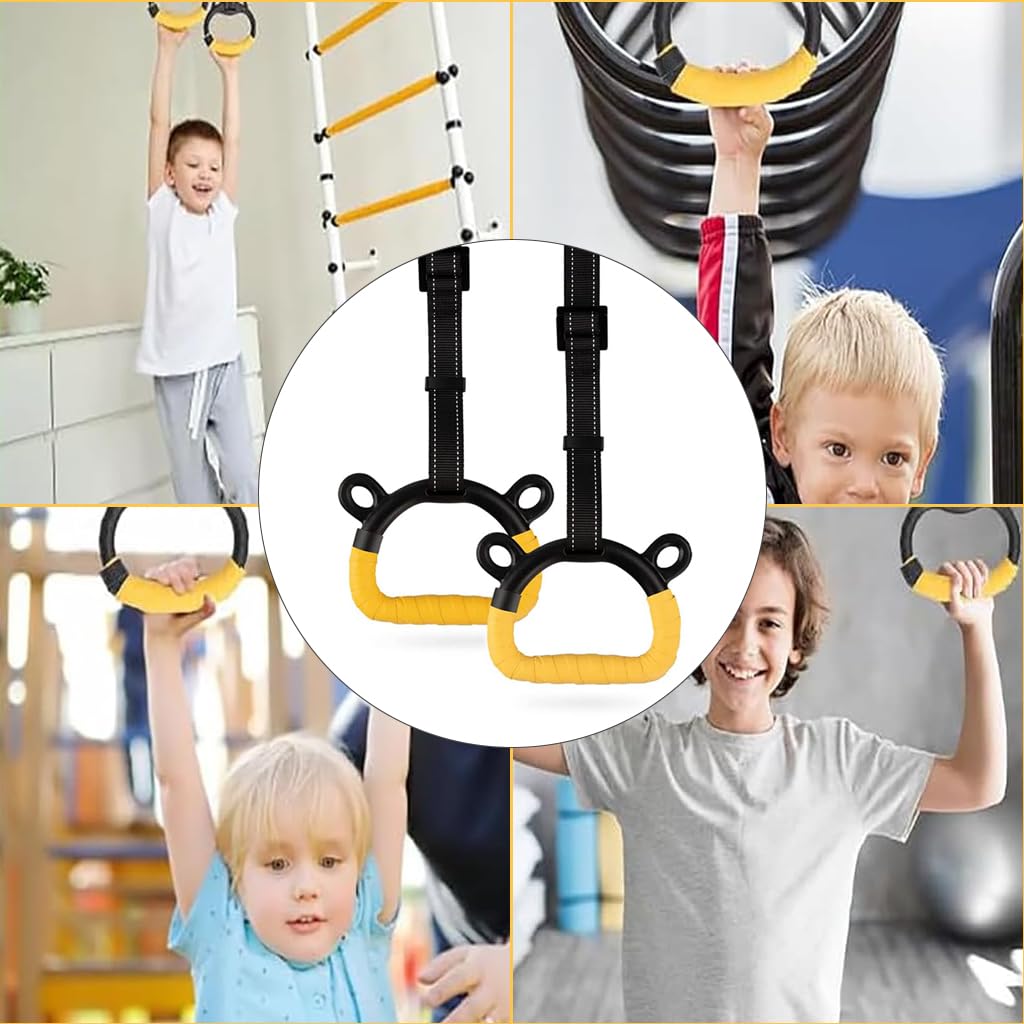 Proberos Kids Gymnastic Rings for Home Fitness with 400 kg Load | Adjustable 200 cm