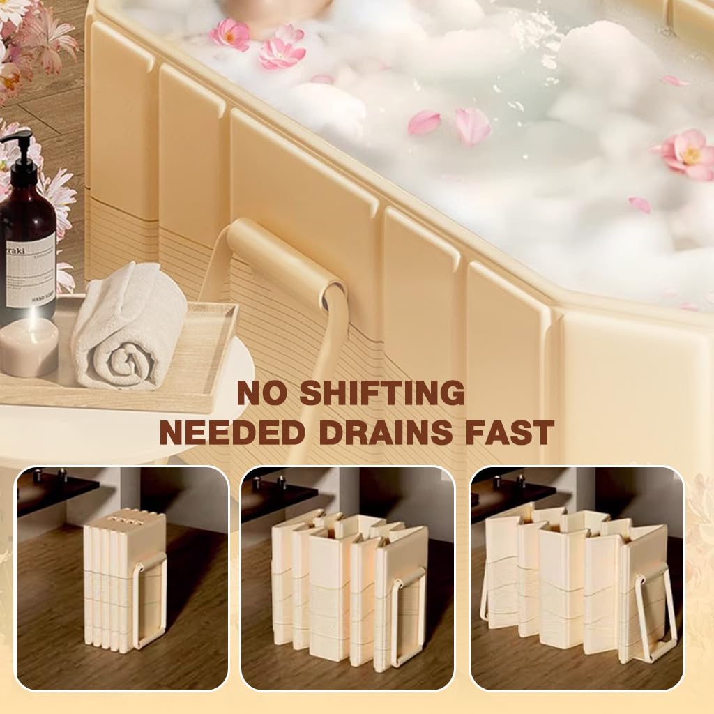 HANNEA Bath Tub for Adult for Hot and Cold Therapy featuring Folding Design and 1.5 m Size | Multilayer PVC with Drainage Pipe