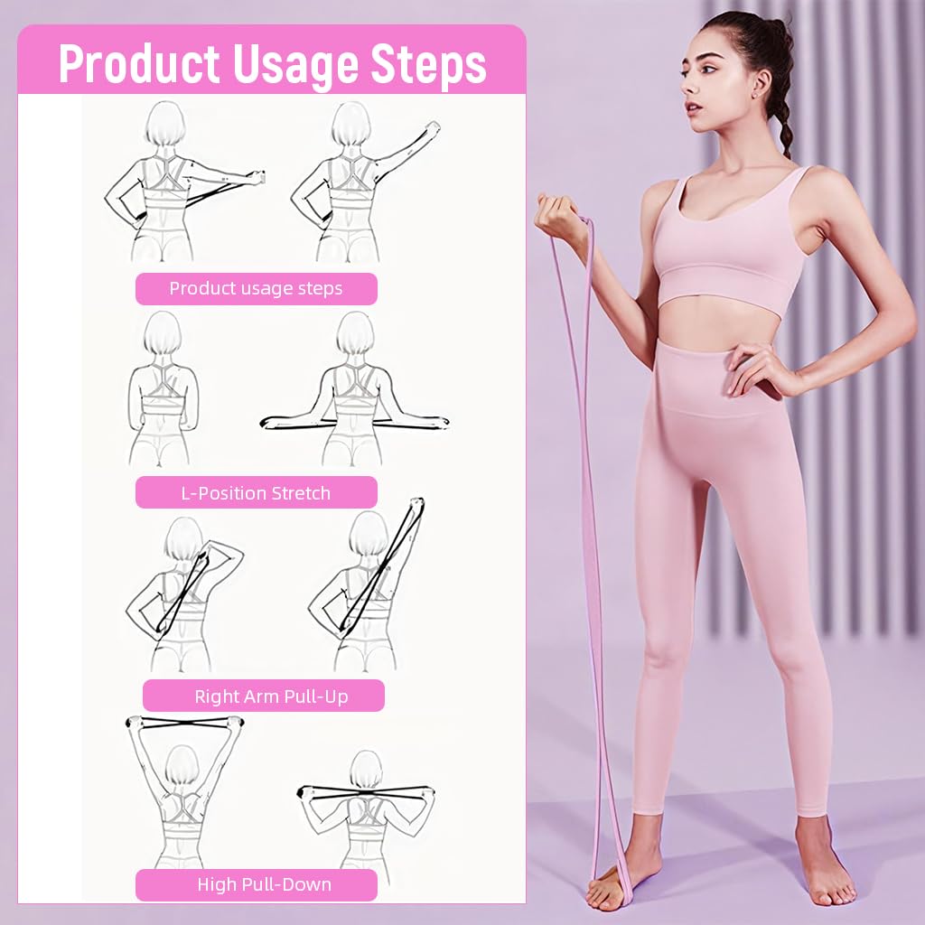 Proberos Resistance Band 35 lbs for Stretching with Massage Nodes and Loop Handles | Elastic Silicone Fitness Band for Home Gym and Muscle Relief