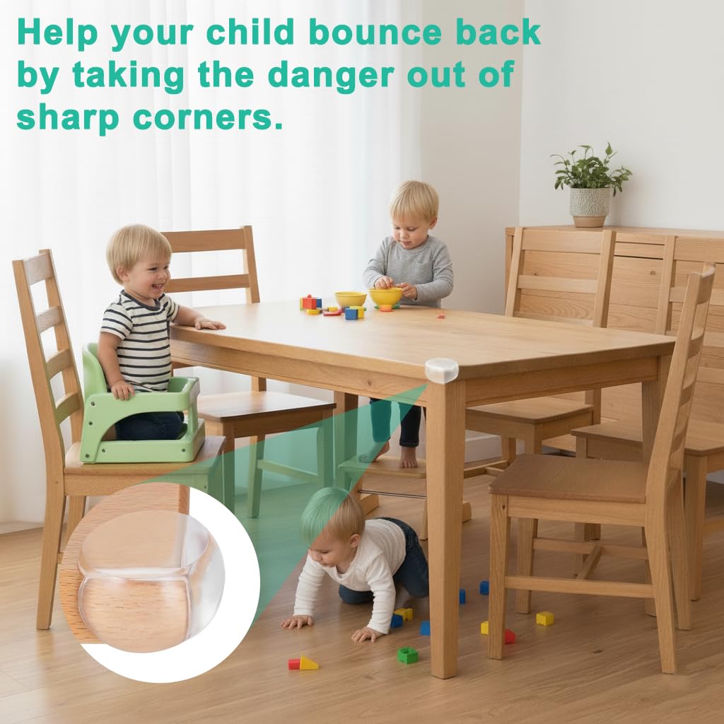 ZIBUYU Spherical Baby Corner Protectors for Tables and Furniture | Clear 12 Pack Easy Install Guards