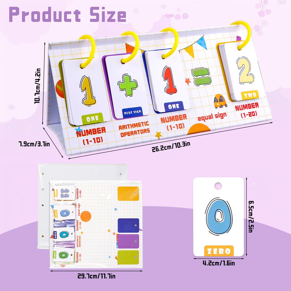 SNOWIE SOFT Early Education Tool for Preschool Math Learning with Flashcard Stand | Fun Cartoon Cards for Children Aged 3–5
