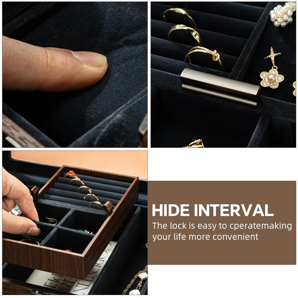 Zibuyu Watch Box Organizer for Jewelry with Double Layer Drawer and Clear Window Display