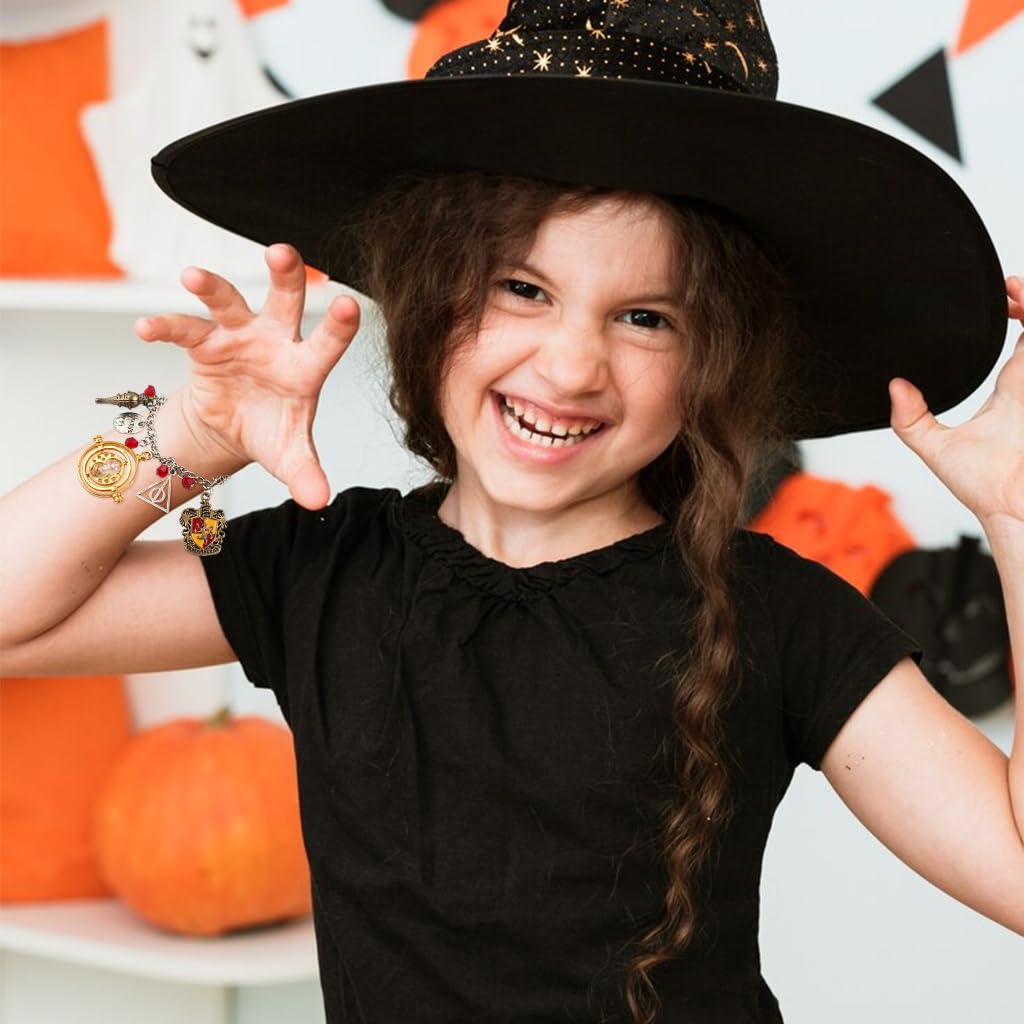 SANNIDHI Harry Potter Bracelet for Girls with Wizardry Charms and Adjustable Chain | 2PCS Gift Jewellery