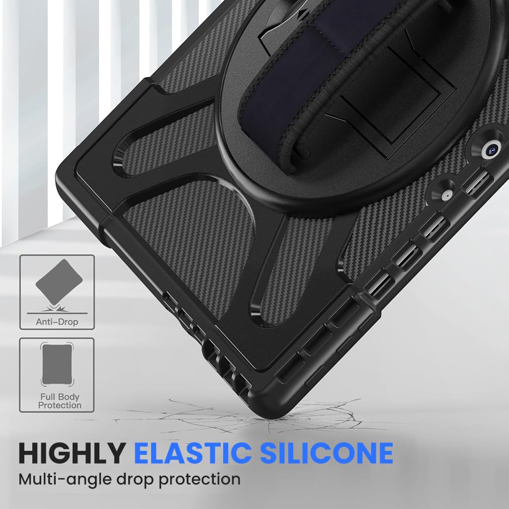 Zeitel Tablet Case for Surface Pro 11 10 9 13 inch with Adjustable Grip Handle and Folding Stand | TPU and PC Protective Cover