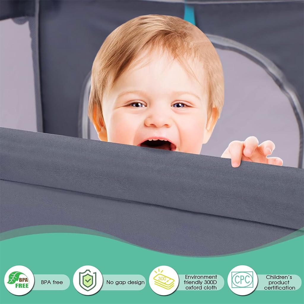 SNOWIE SOFT Baby Ball Pit for DIY Play Area with Zipping Door and Metal Frame 51 x 51 in