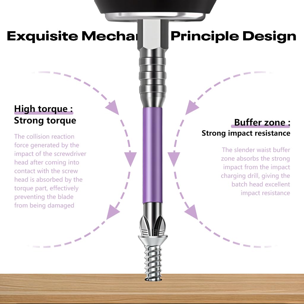 Serplex Screwdriver Bit Set for Electric Drills with 1/4 inch Hex Shank 6PCS | Alloy Steel